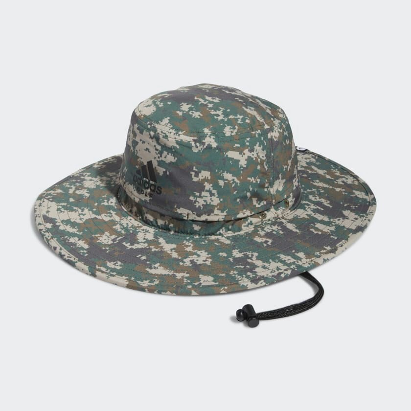 New Adidas golf  Camo wide brim sun hat Hiking Kayaking Fishing msrp $40