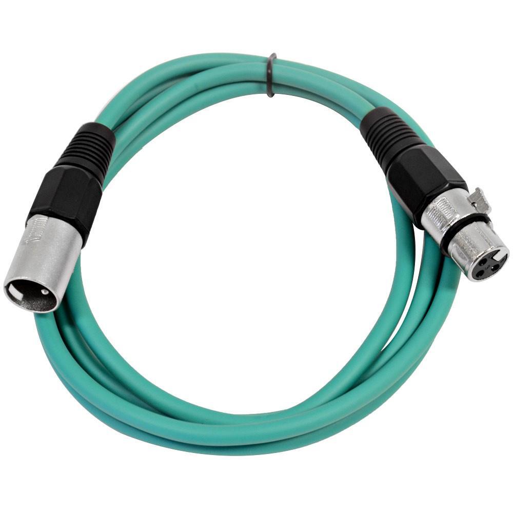 6 Foot Green XLR Patch Cable PA/DJ Mic Cord 3 Pin XLRM to XLRF