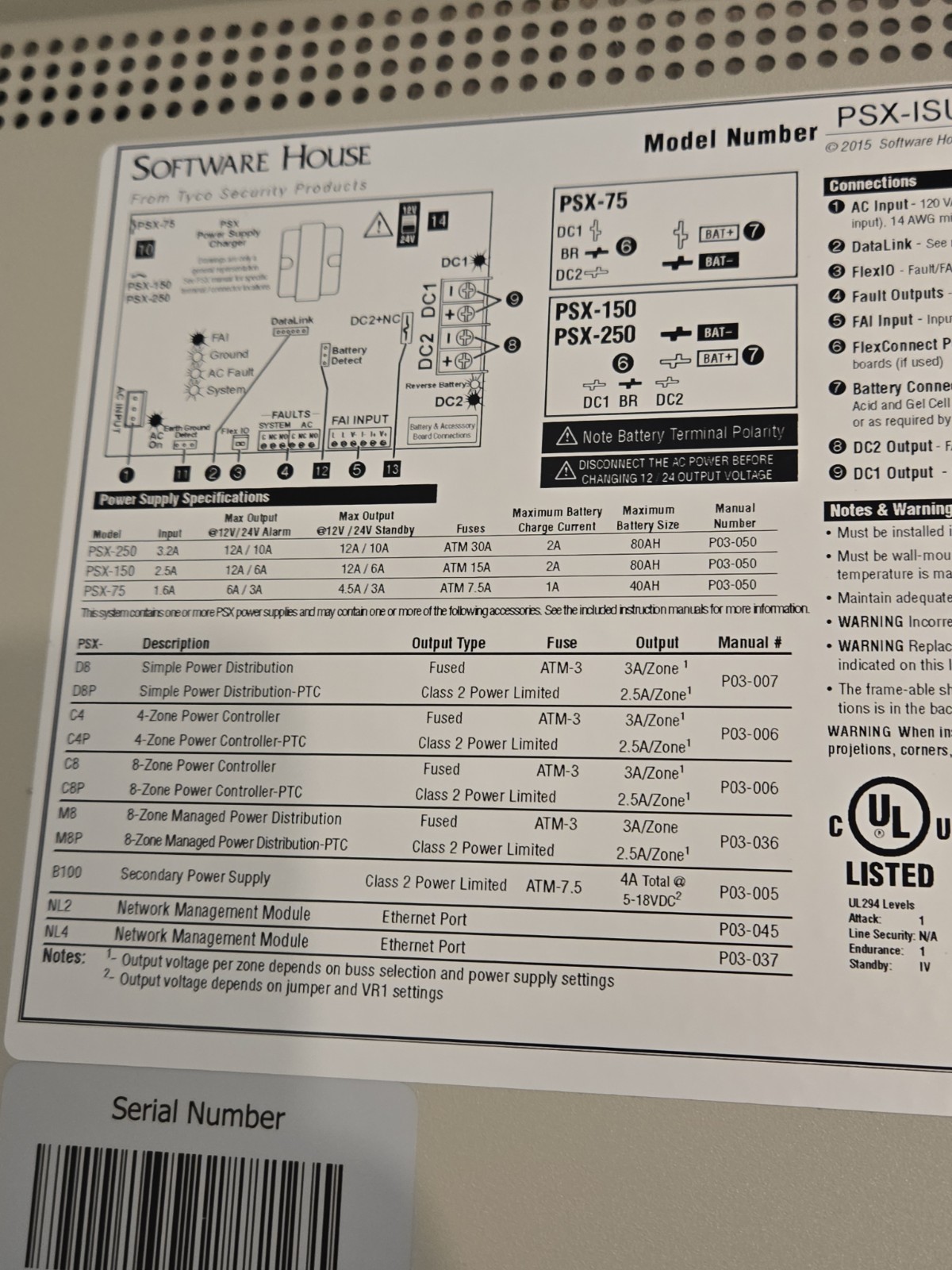 TYCO SECURITY SOFTWARE HOUSE PSX-ISU-E2