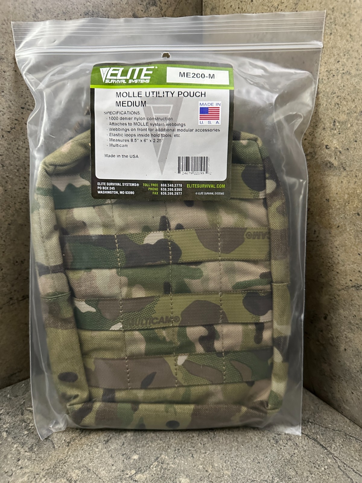 Elite Survival MOLLE General Utility Admin Pouch - Medium - Multicam
