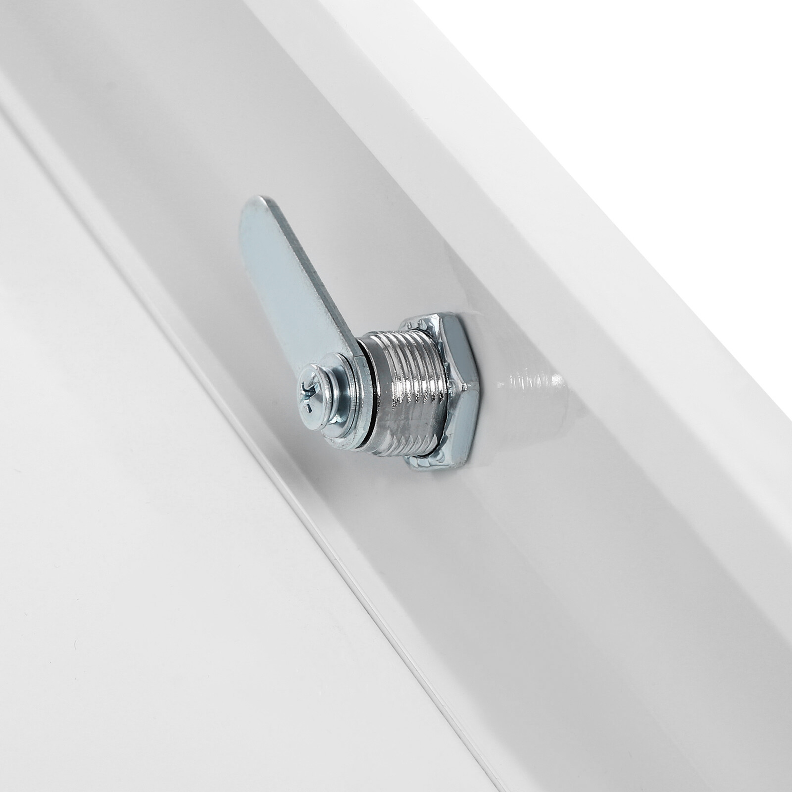 Sliding Pull-Out Drawer for Desk Organization with Lock - White