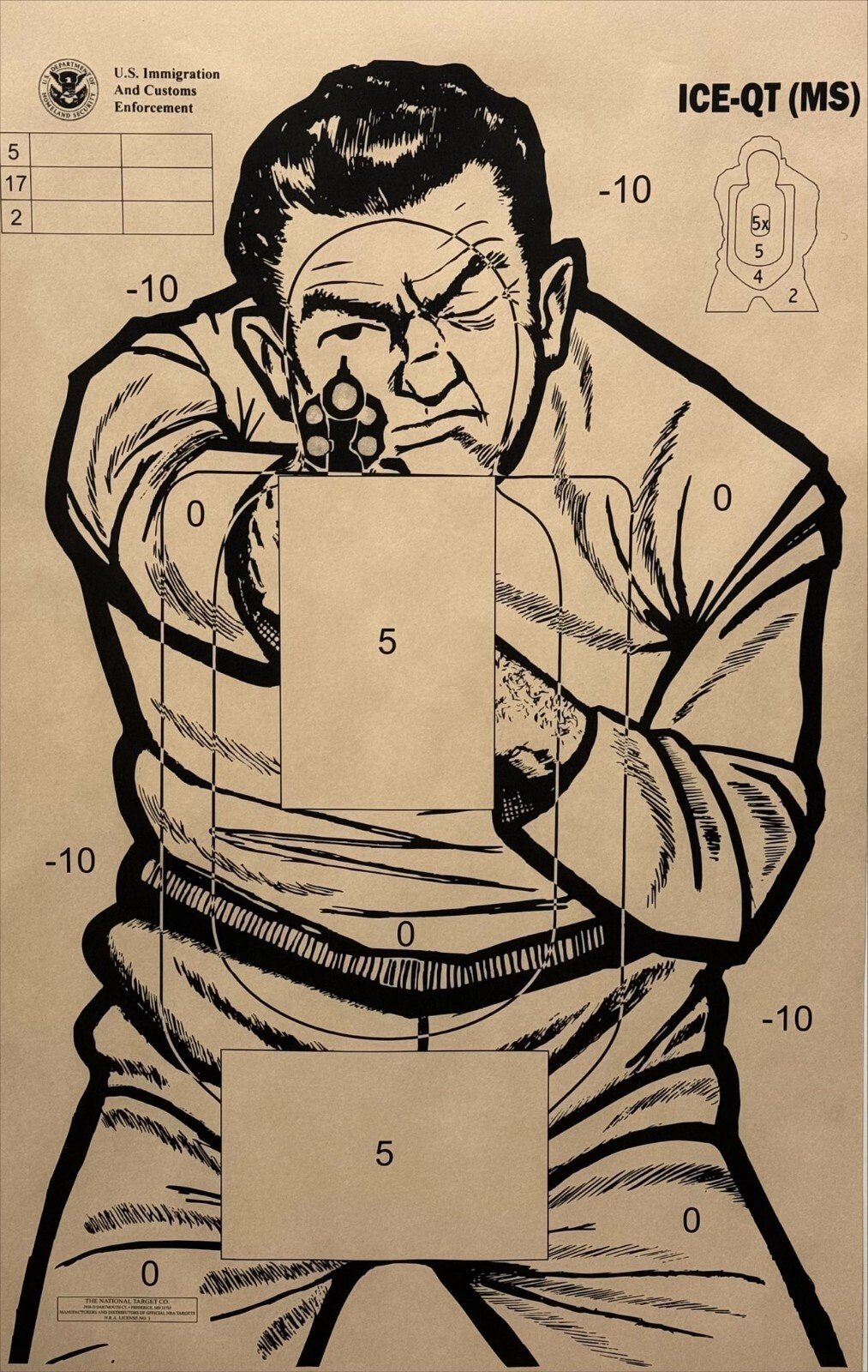 Official ICE-QT(MS) Mind Set targets, 22.5" x 35", US Immigration, FREE SHIPPING