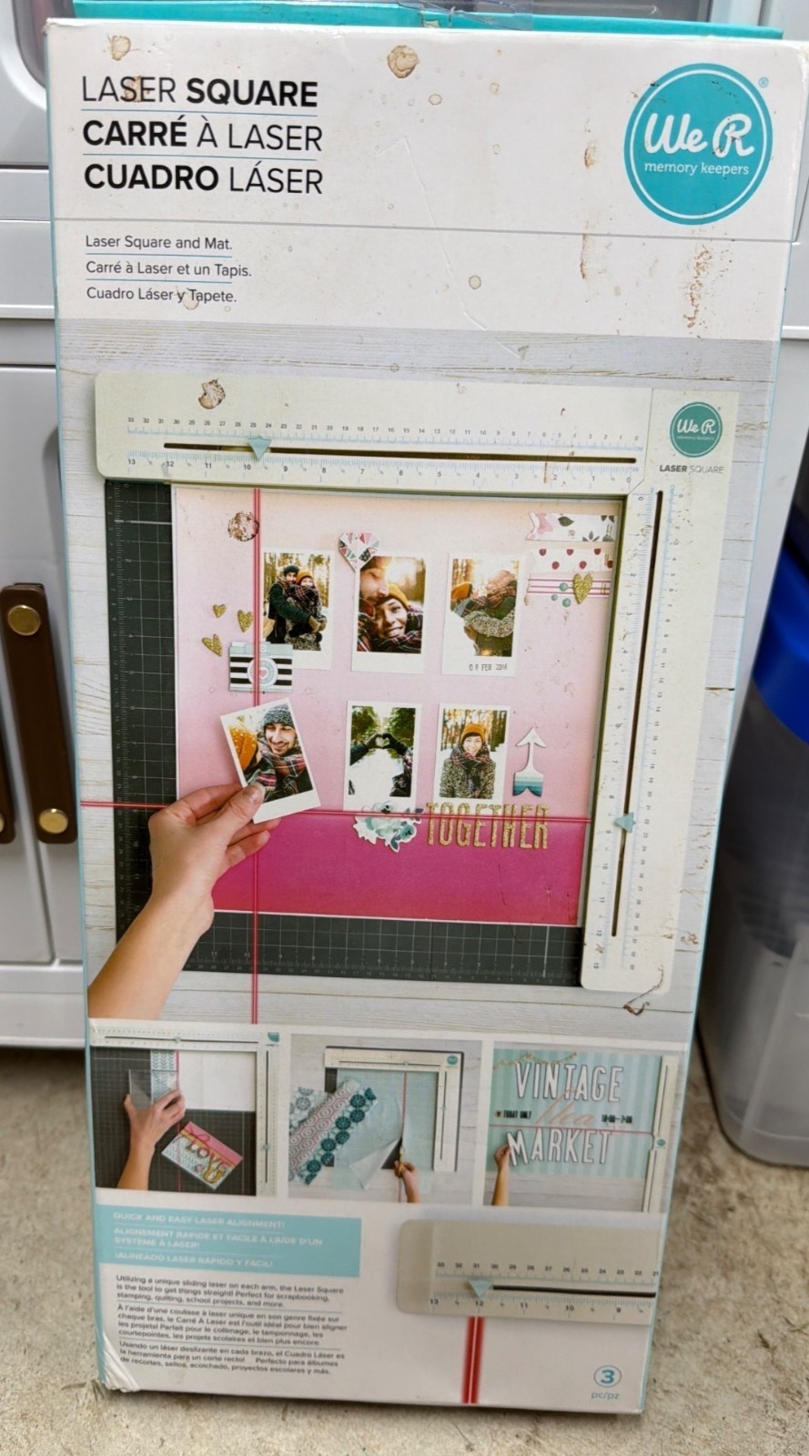 We R Memory Keepers Laser Square Scrapbooking Alignment Tool Mat Photo Craft NEW
