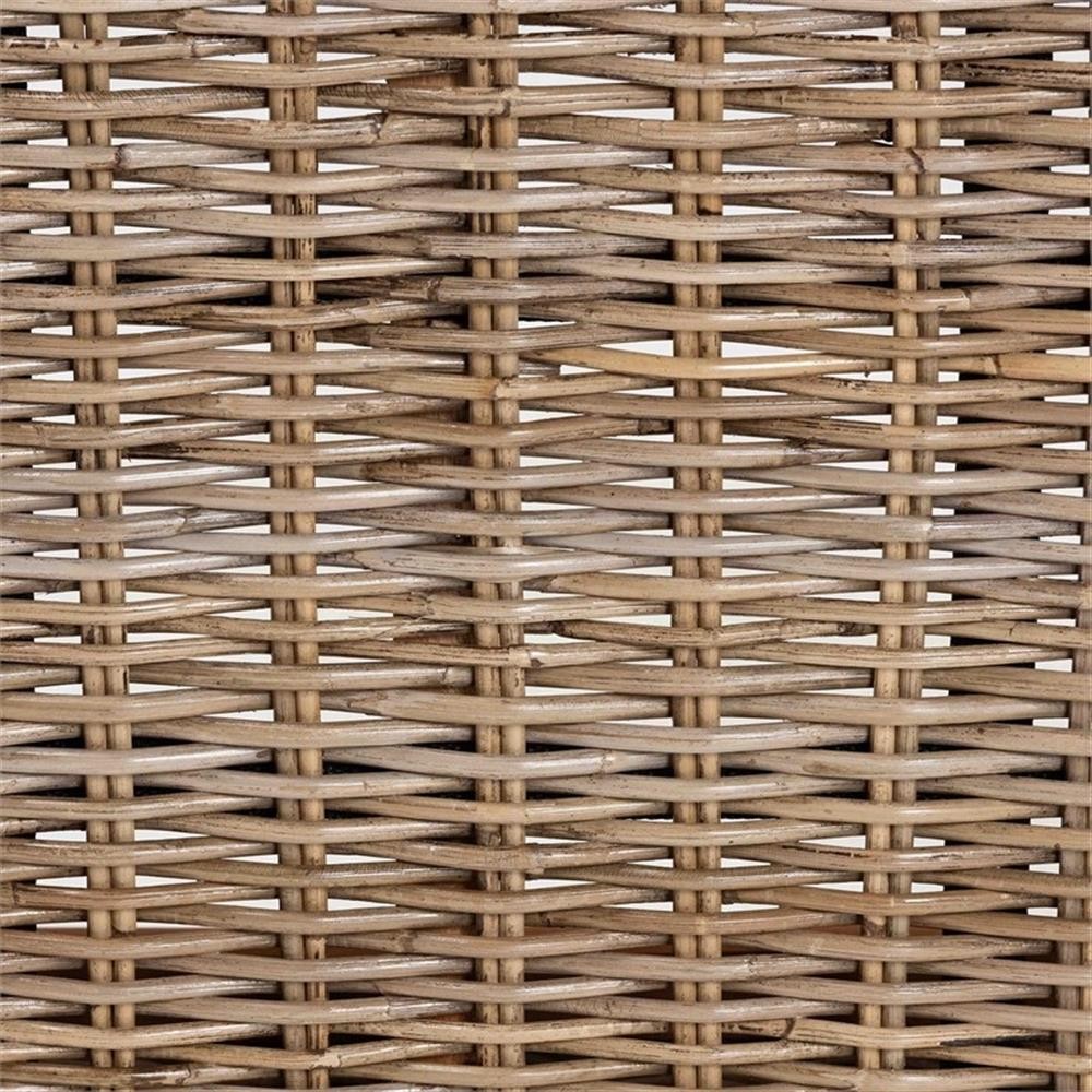 bali & pari Raisa Natural Kubu Rattan and Gray Acacia Wood Accent Bench
