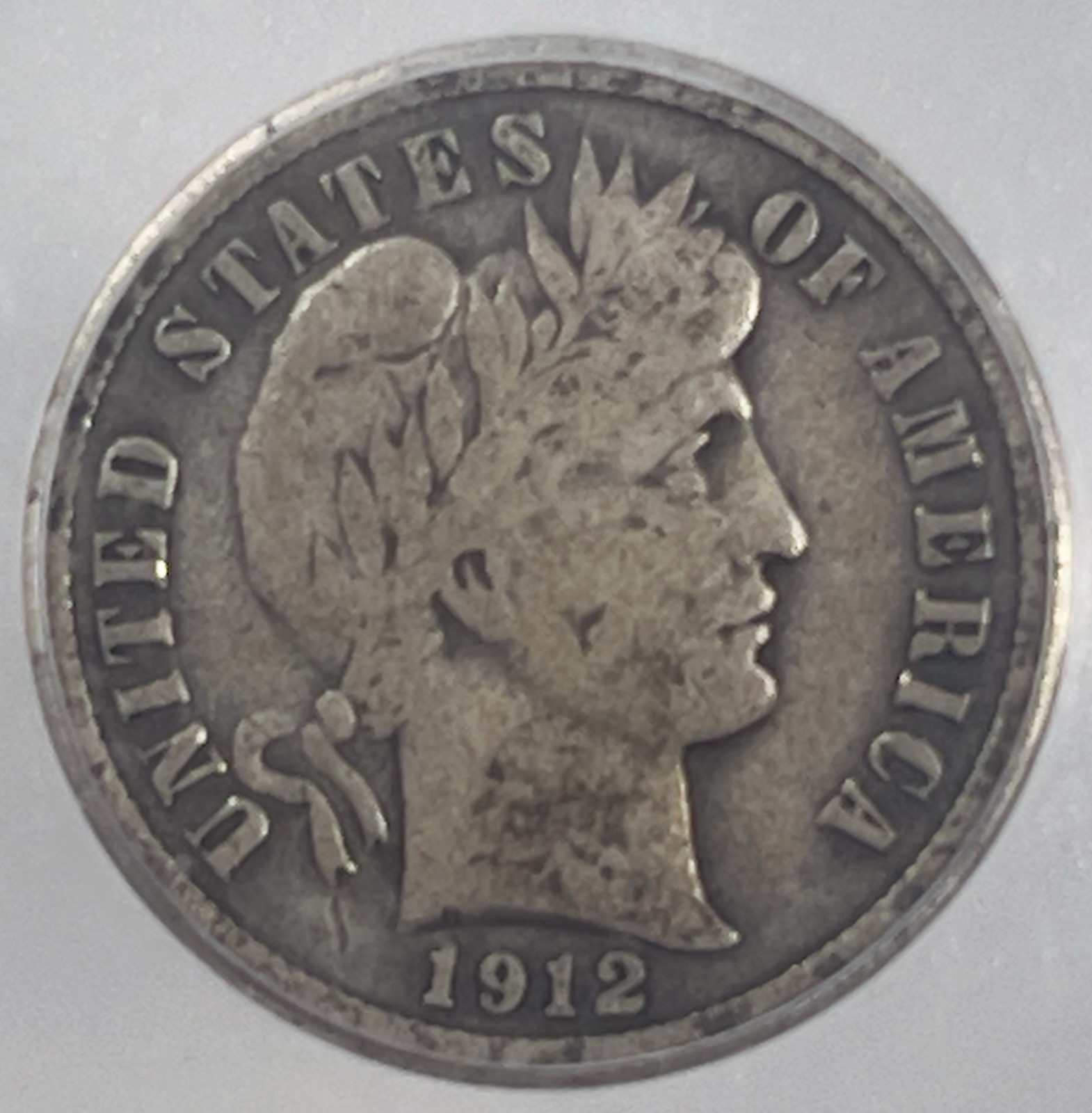 1912 Barber Dime 10c ICG Authentic 90% Silver
