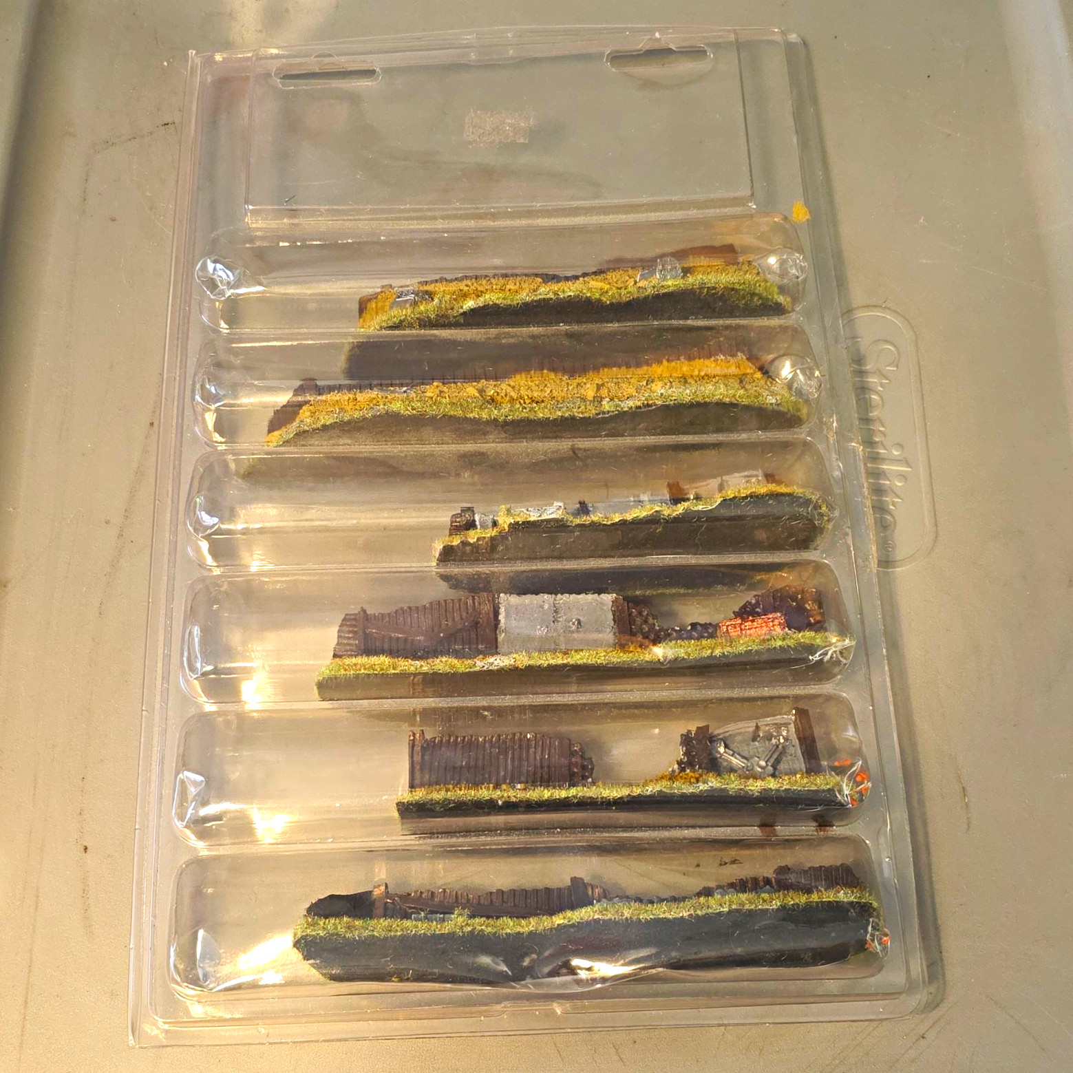 Painted Miniature Wargame Terrain Scenery Pieces Lot, Warhammer, Case, 14+