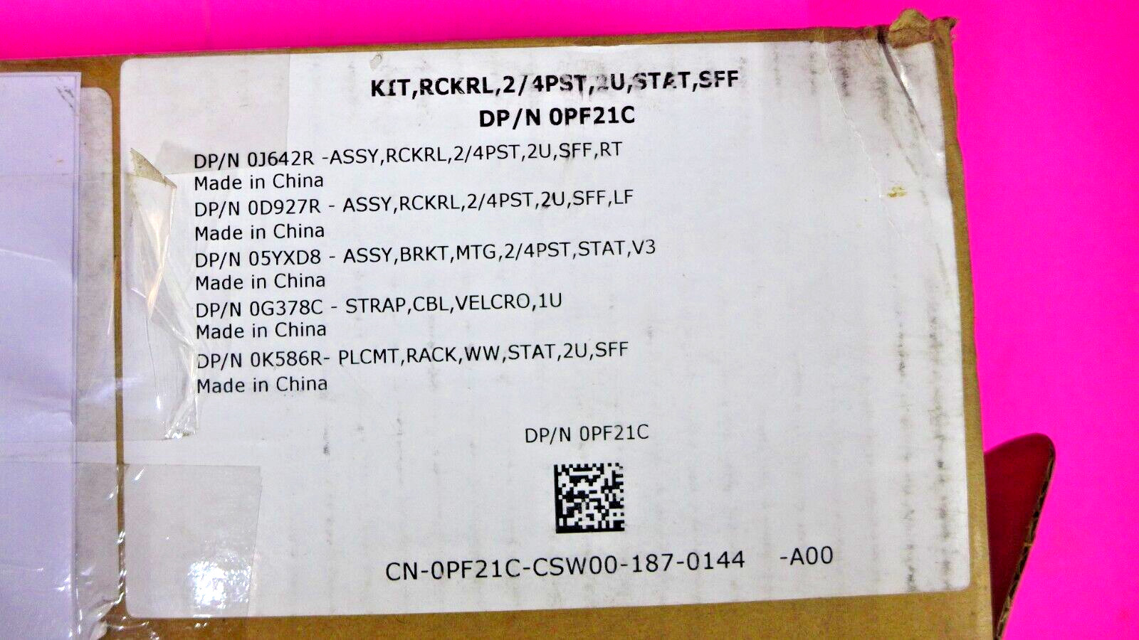 NEW Dell 2U SFF Static RackRail Kit PF21C