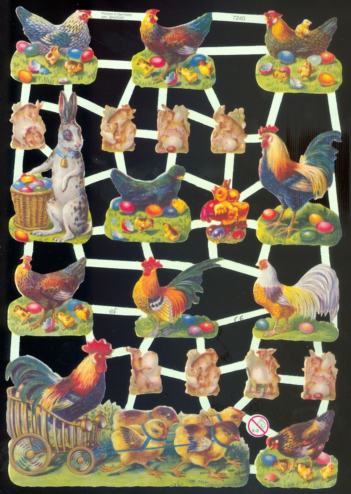 VICTORIAN STYLE DIE CUT PAPER SCRAPS EASTER THEME ef7240 GERMANY