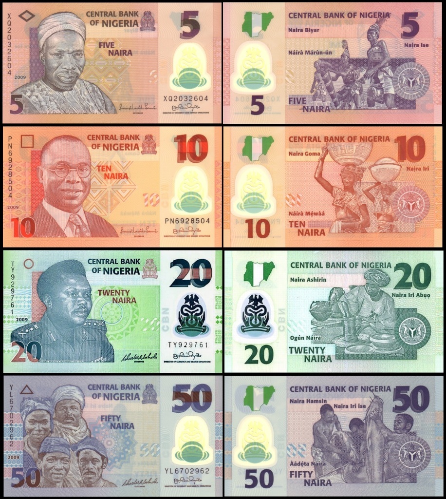 Nigeria 5 10 20 50 Naira 2009 UNC**New - Polymer