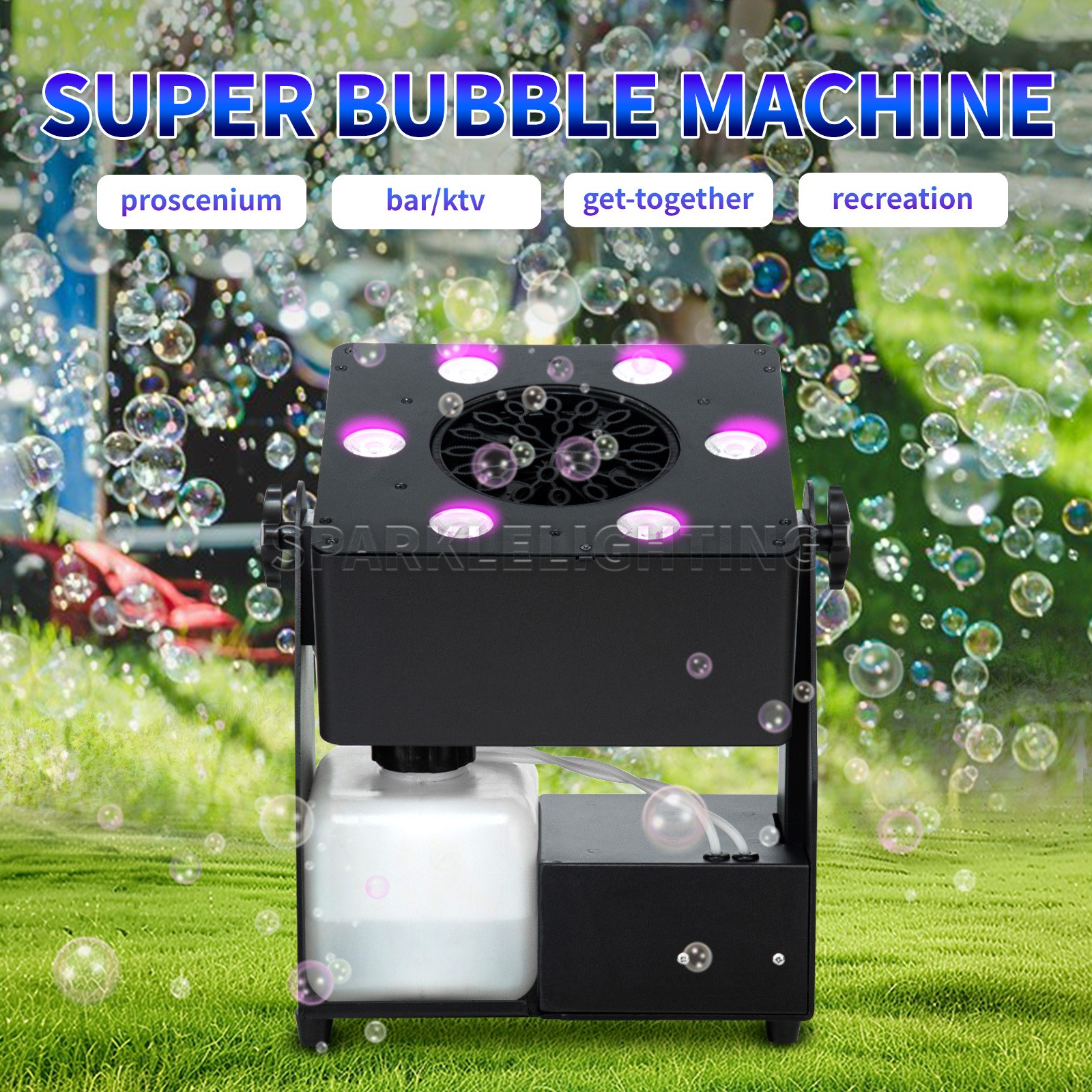 PAIDUN RGBW Auto Bubble Machine DMX Remote Wedding Disco Party Show Stage Effect
