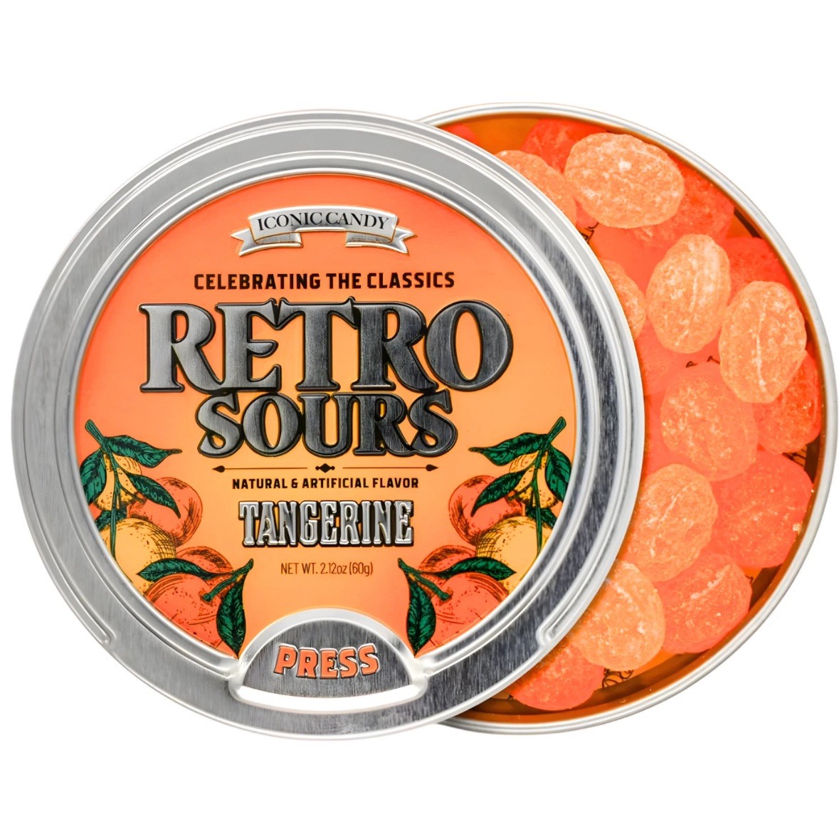 Retro Sours Tangerine Hard Candy Sweet & Tangy Citrus Candy