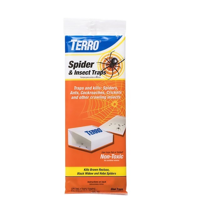 TERRO Spider and Insect Indoor Glue Glue Insect Trap 4 -Pack
