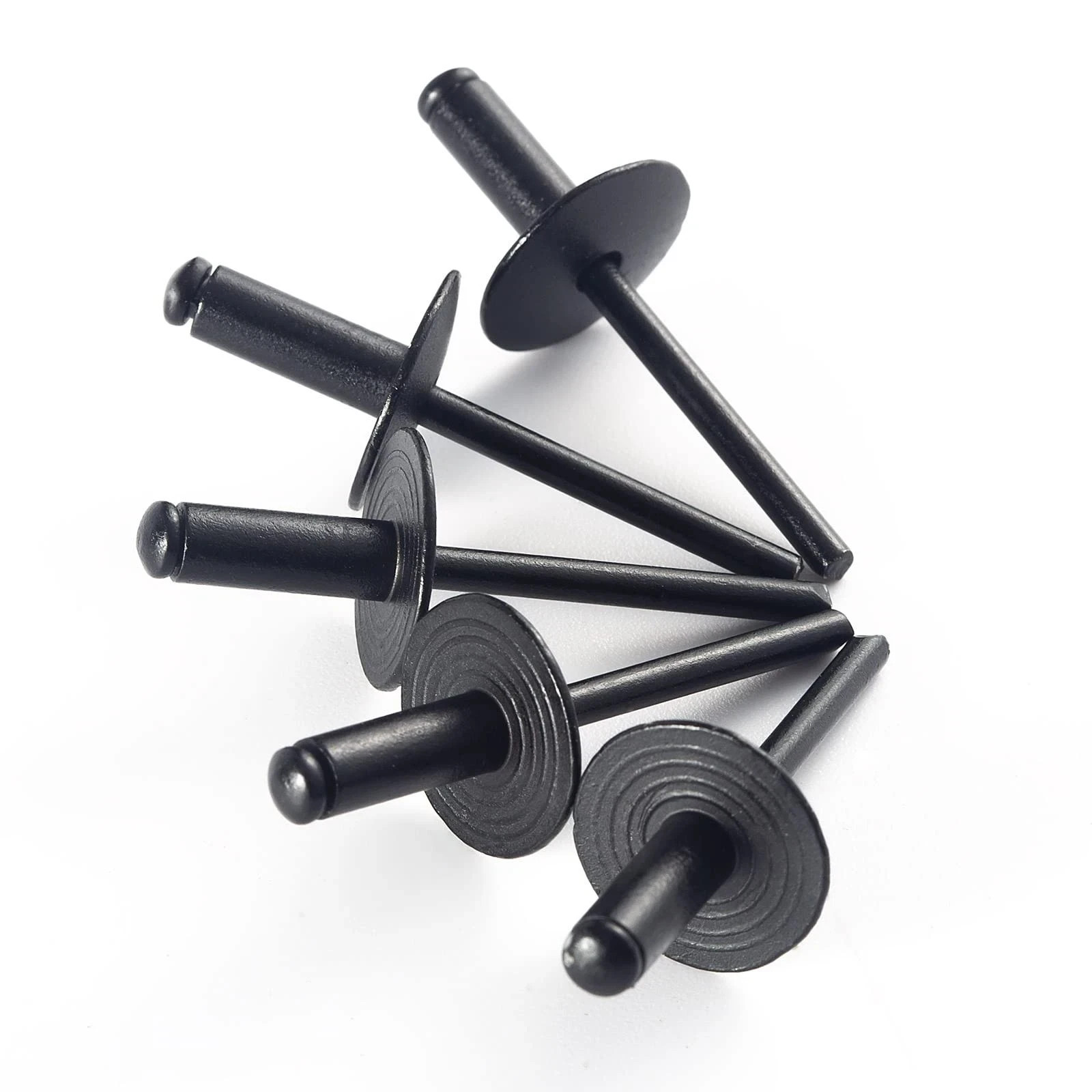 100pcs ALL Black Large Flange Blind Rivets, Aluminum, 1/8*3/8,