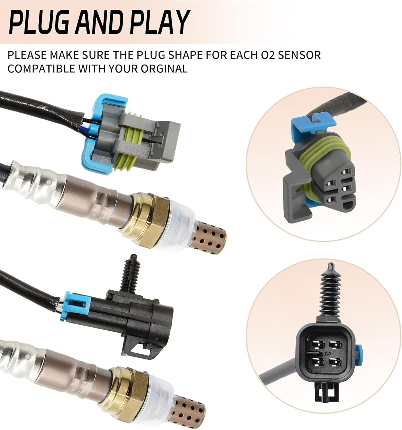 2Pcs Oxygen Sensor Upstream & Downstream 234-4242, 234-4251 Compatible for