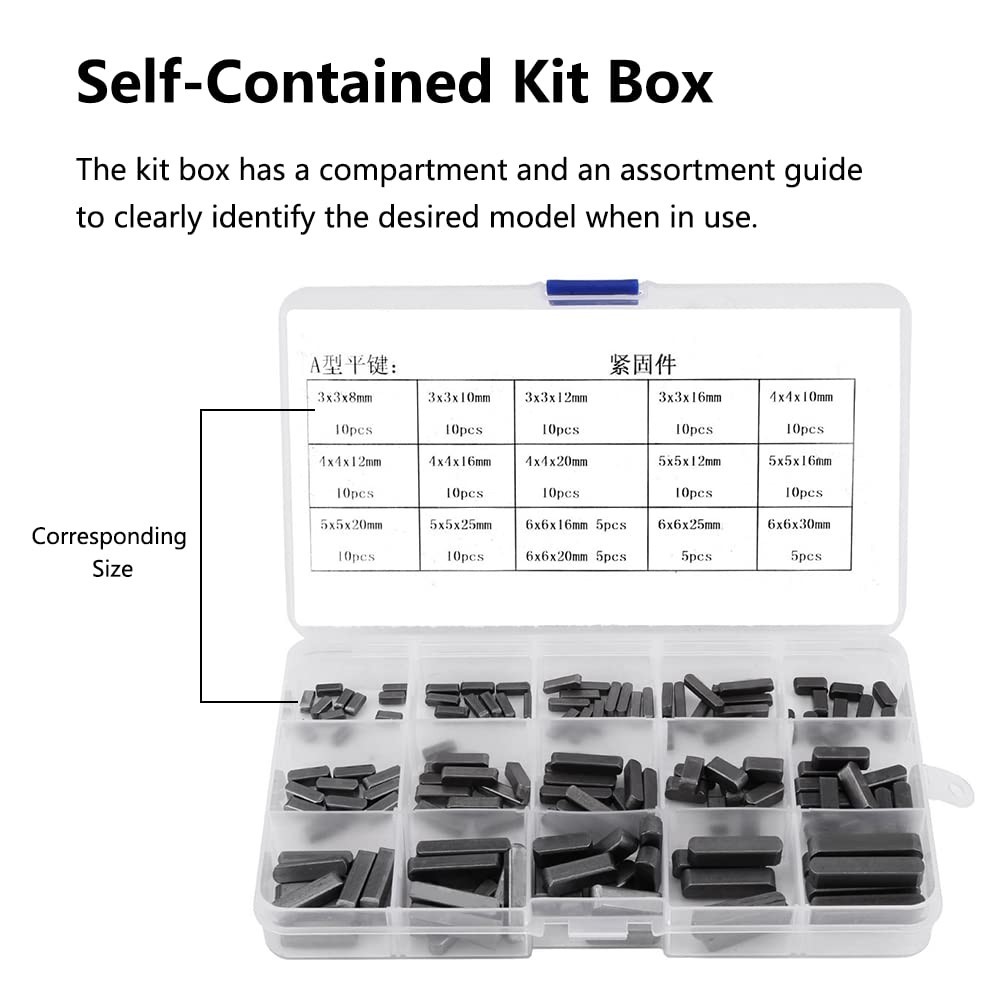 Parallel Square Stock Key, Shaft Feather Key, Key Stock Assortment, Parallel Dri