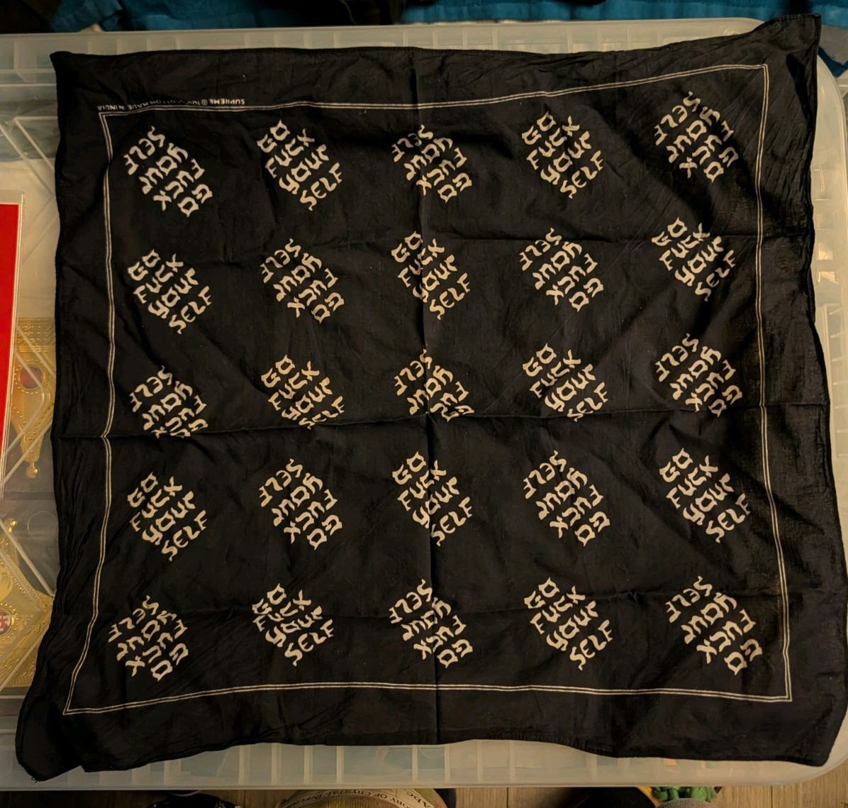 Supreme Go F*** Yourself GFY Bandana Black Used