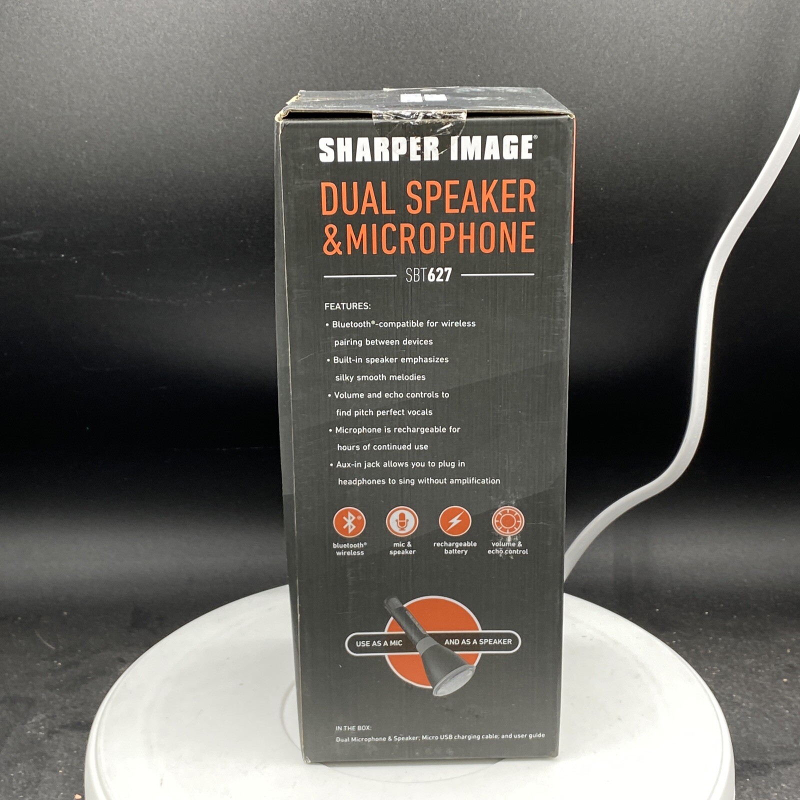 Sharper Image Dual Speaker & Microphone Bluetooth SBT627 Rechargeable Battery