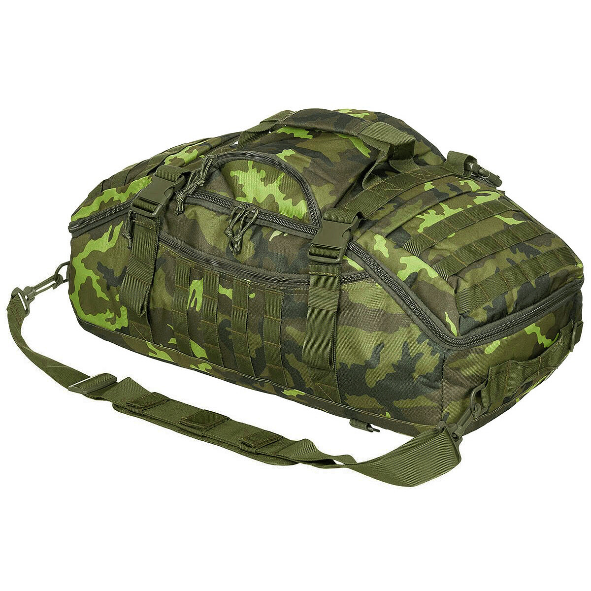 MFH Travel Backpack 48L Survival Rucksack Hiking Military Czech Woodland Camo