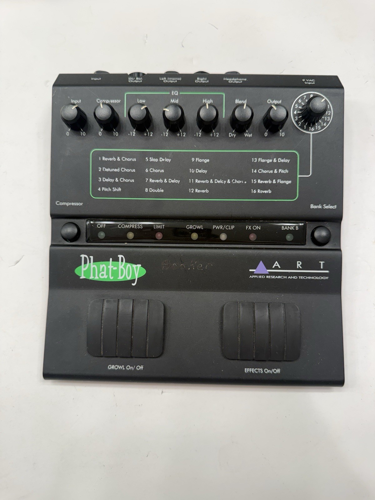 ART Phat Boy Applied Research Technology Bass Multi Effects Processor Pedal