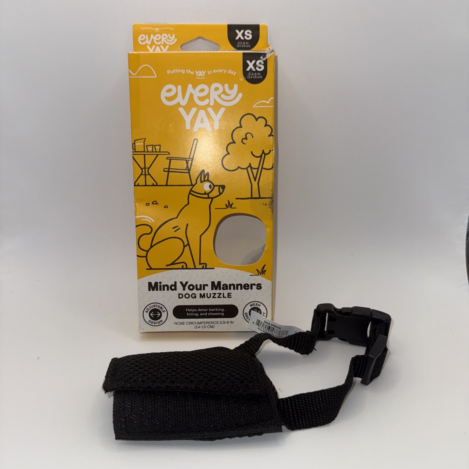 Every Yay XS Adjustable Dog Muzzle with Mesh Breathability Size XS