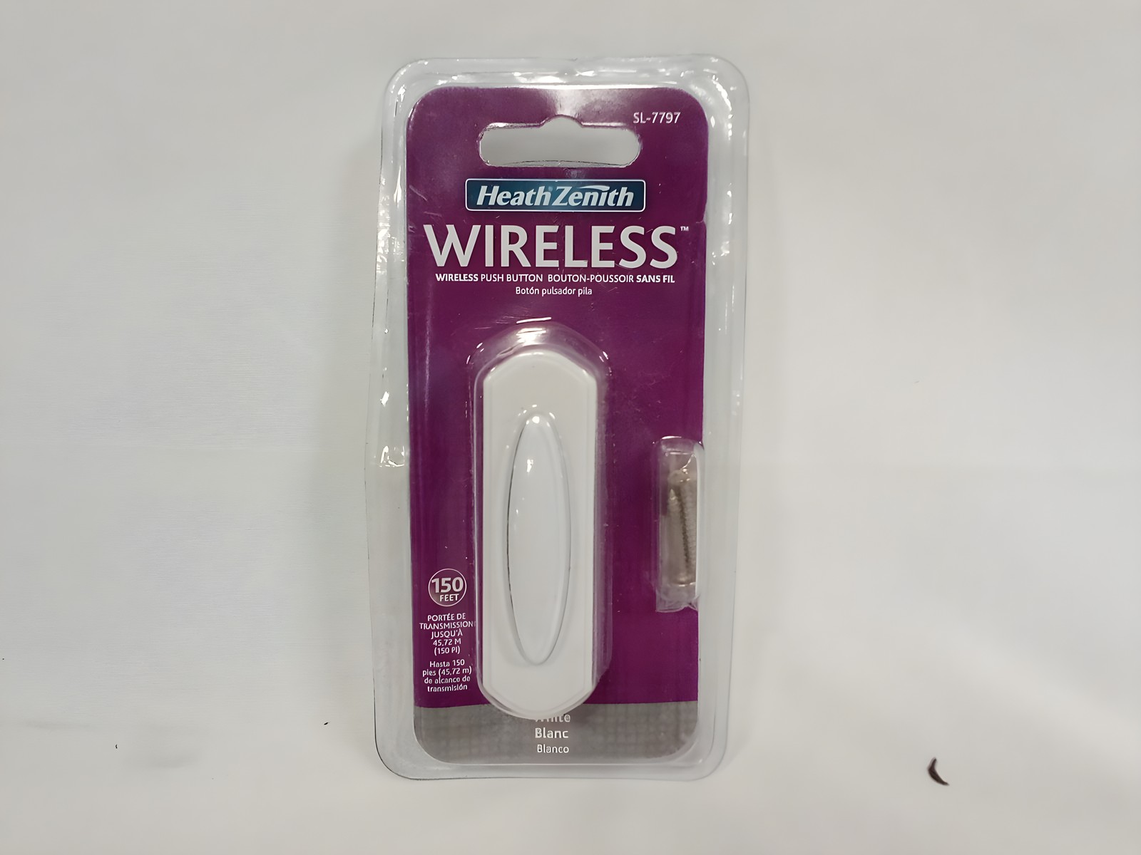 Heath Zenith SL-7797-02 Wireless Door Push Button, White