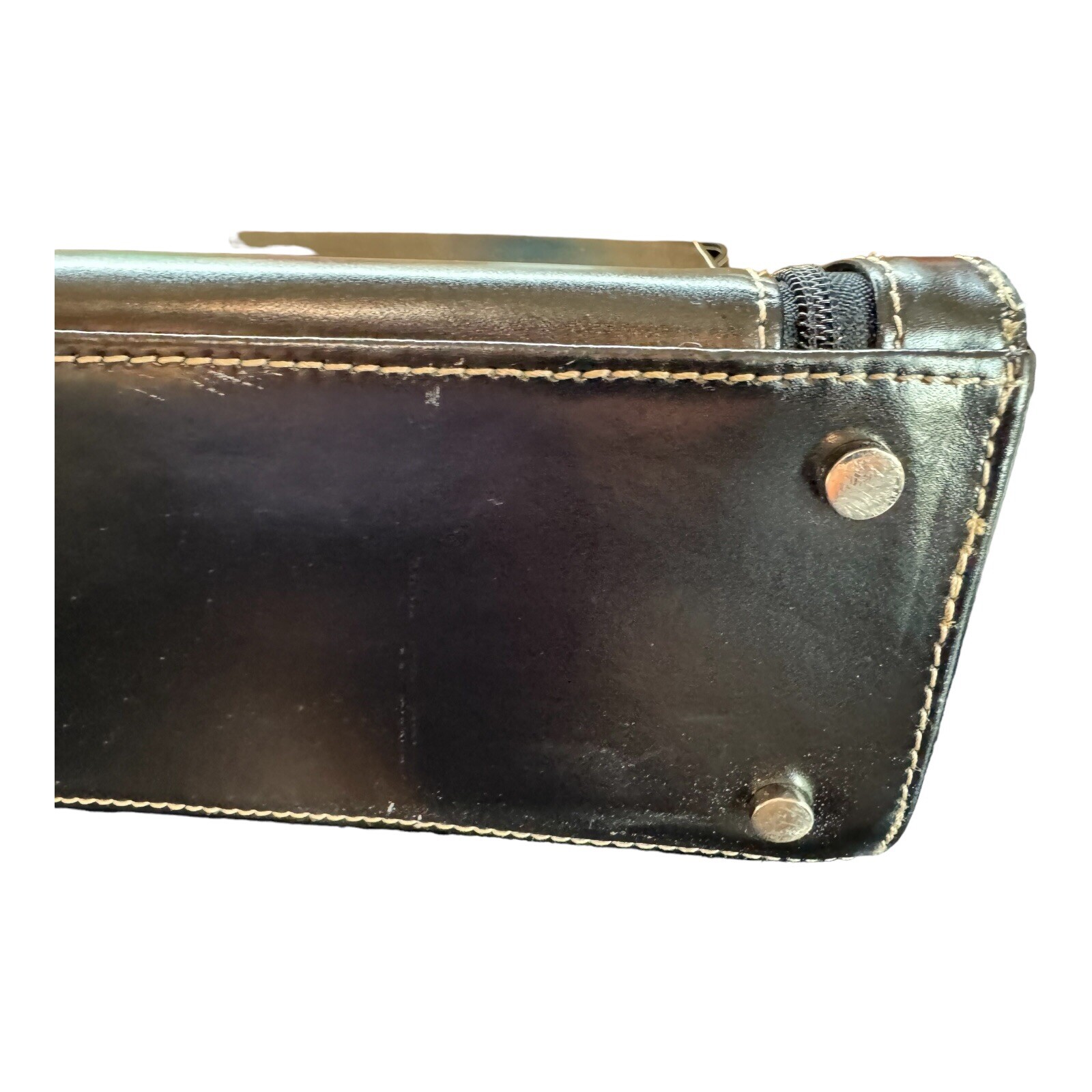 Wilson’s Leather Black Computer Messenger Bag Front Zippers Strap
