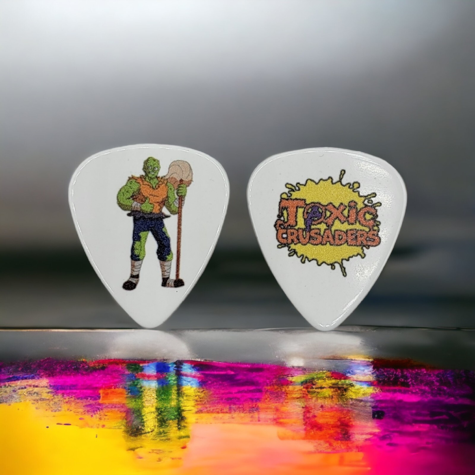 3pcs Toxic Crusaders 90s Retro Rock Music Guitar Picks TV Kids Show Vintage NEW