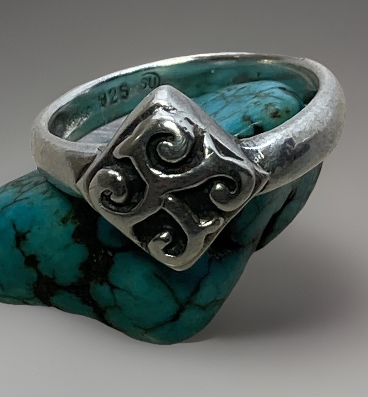 Designer Celtic MS Signed Handmade 925 Sterling 4 Spiral Ring Sz6.75-4.3g