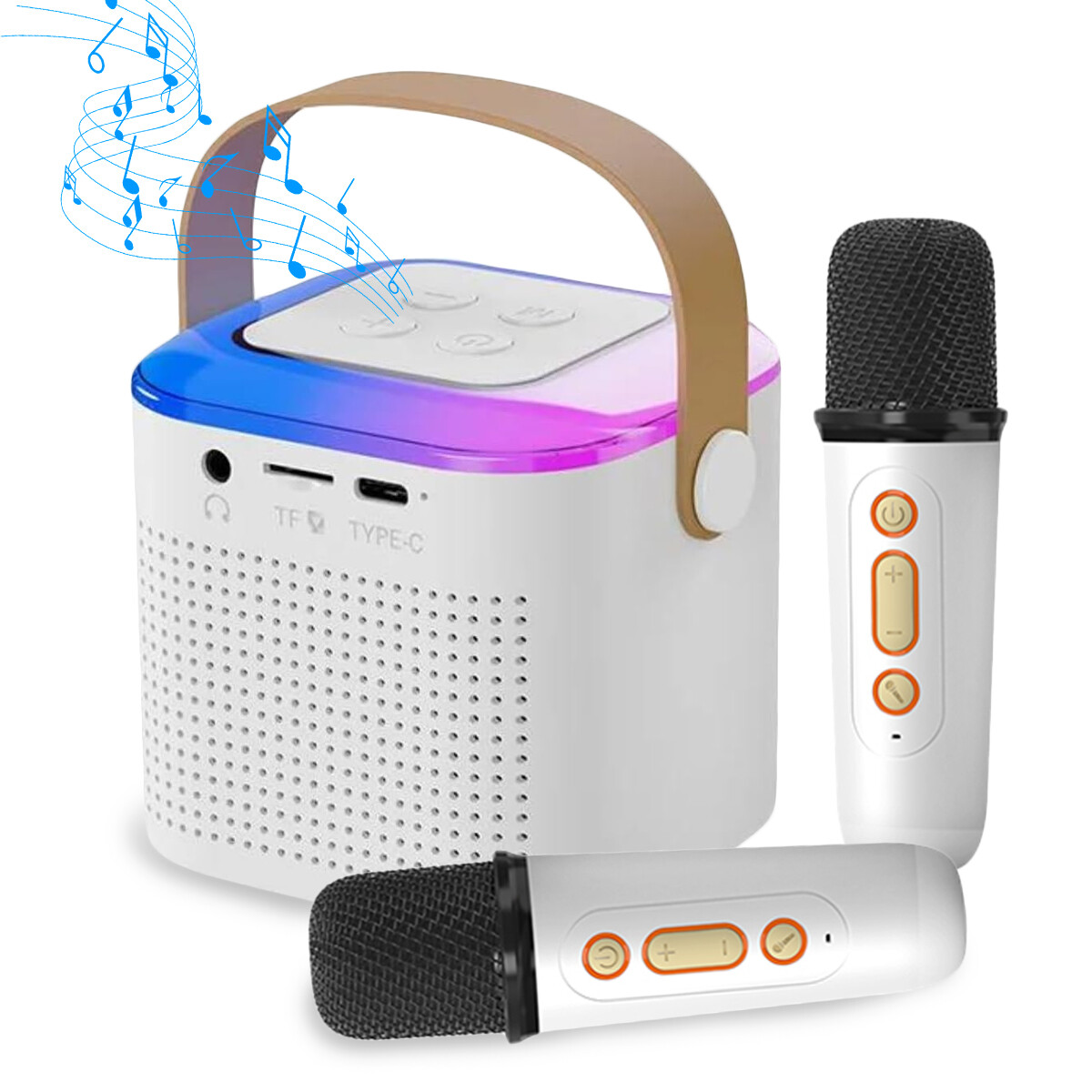 Mini Kids Karaoke Machine Portable Bluetooth Speaker with 2 Wireless Microphone