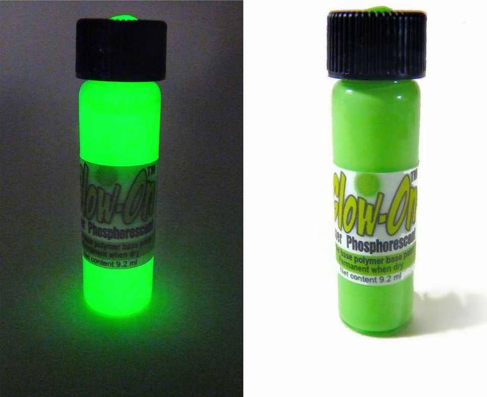 Glow-On GREEN Glow Paint For Gun Sights, Fishing Lures, Lg 9.2 ml Vial, Bright