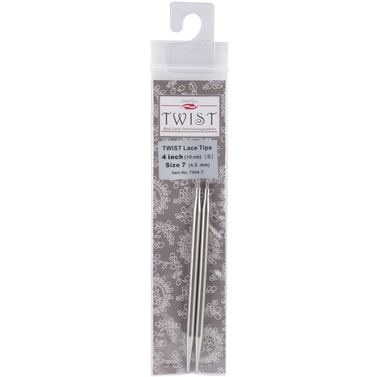 ChiaoGoo 7504CG-7 TWIST Red Lace Interchangeable Tips 4"-Size 7/4.5mm