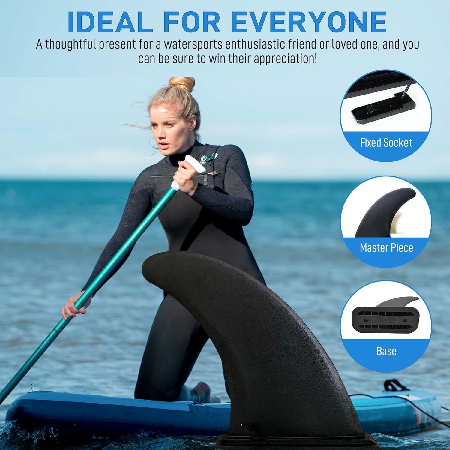 9" Sup Fin Replacement - Stand up Paddleboard Fin Replacement, Quick Release