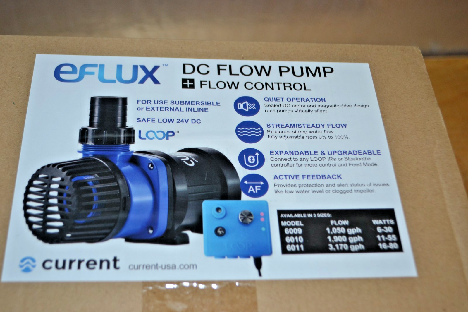 eFlux LOOP DC Flow Return Pump 3170GPH - Model #6011 ~ Current USA ~ (D)