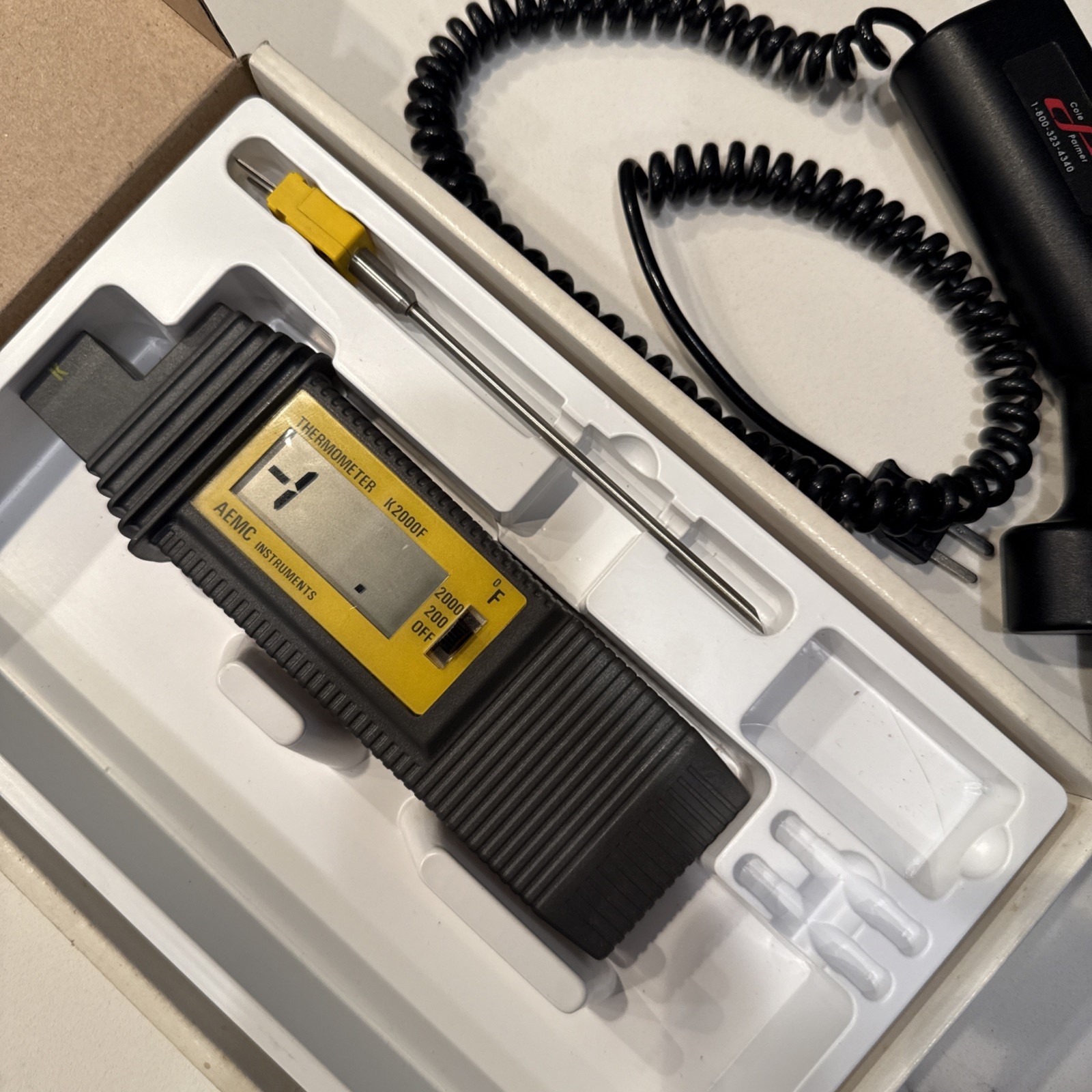 AEMC Instruments K2000F Thermometer Cole + Parmer IR Probe - Tested - Used
