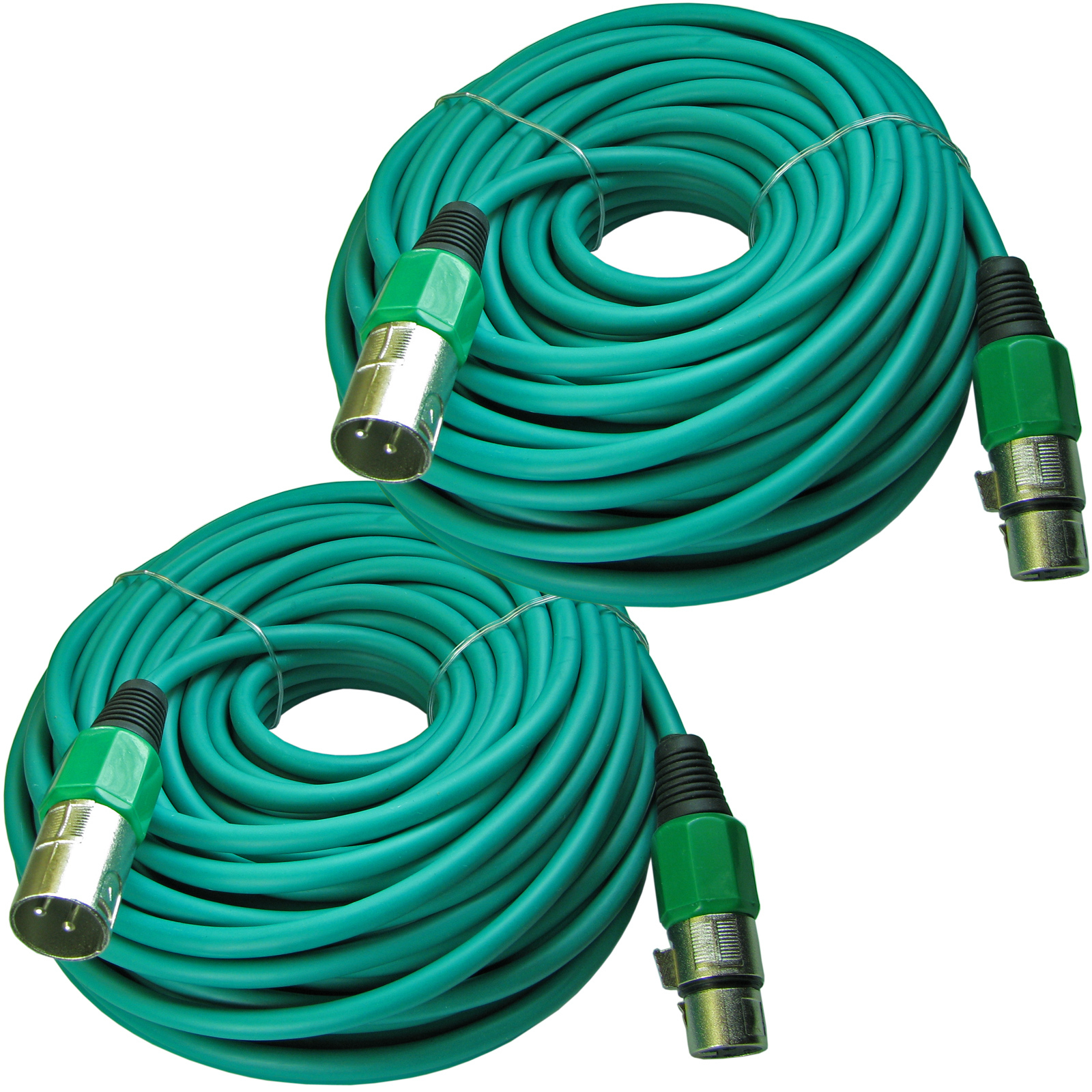 Pair of 100 ft foot 30m meter lead MALE to FEMALE 3pin XLR powered speaker cable