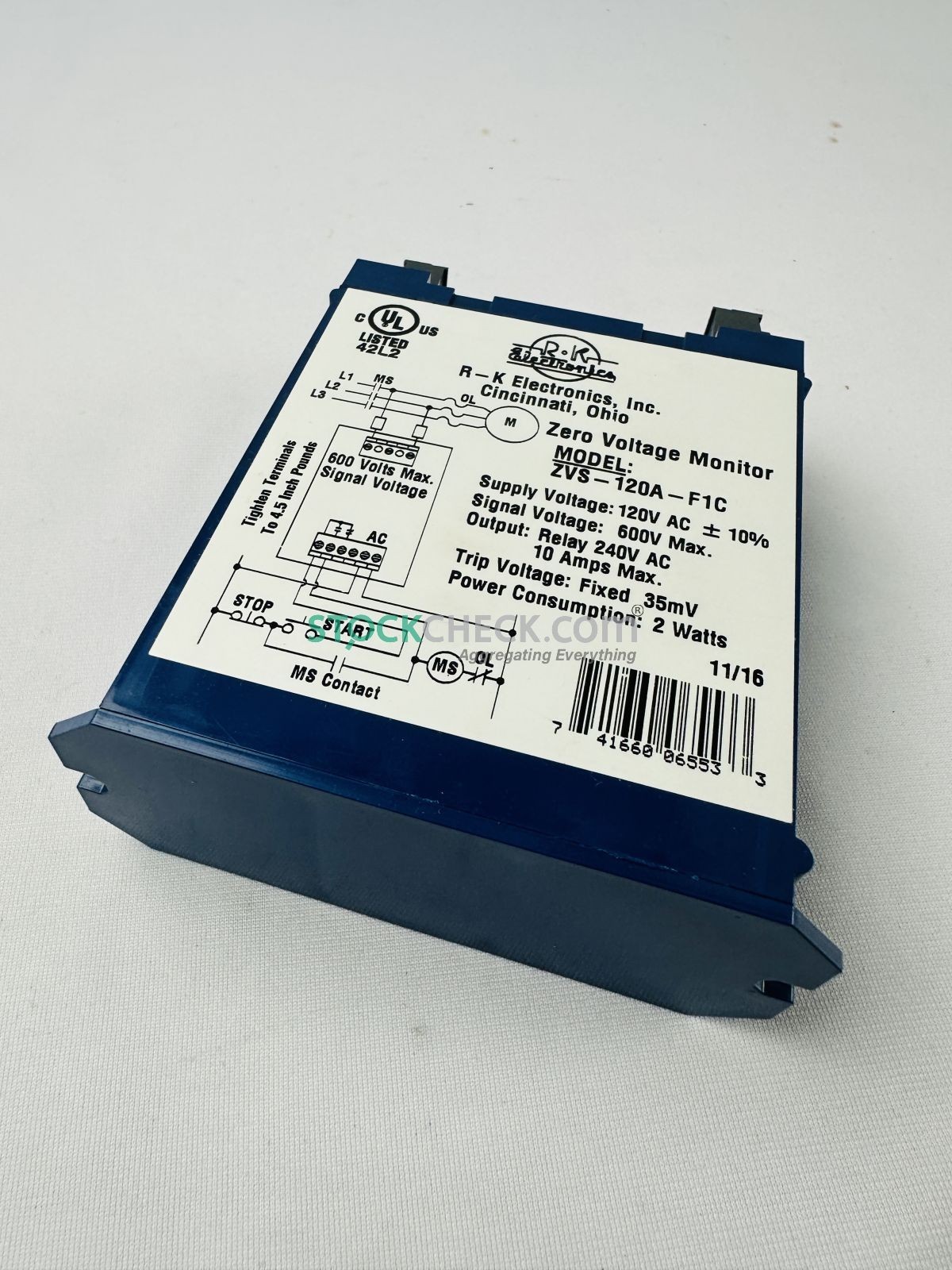 R-K Electronics ZVS-120A-F1C Zero Speed Adjustable Switch
