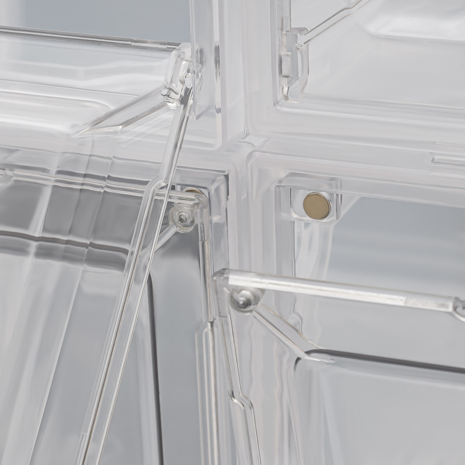 12PCS Shoe Containers Transparent-Front Door Open Acrylic Shoe Display Cabinet
