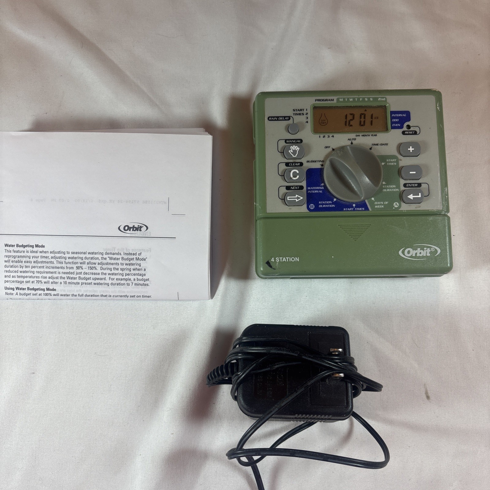 4 Station Orbit sprinkler Controller Model 57194-WT2Y 57194 Tested