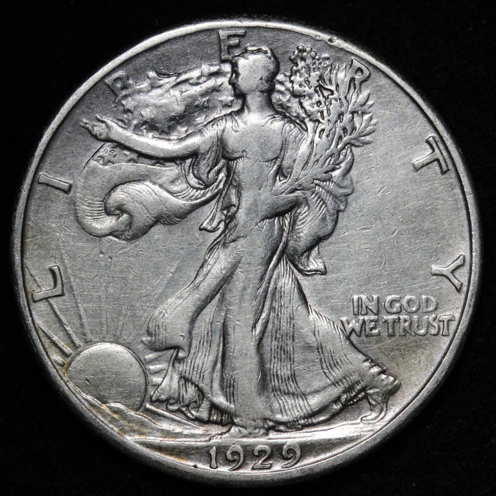 1929-S Walking Liberty Silver Half Dollar XF E339 TAEL