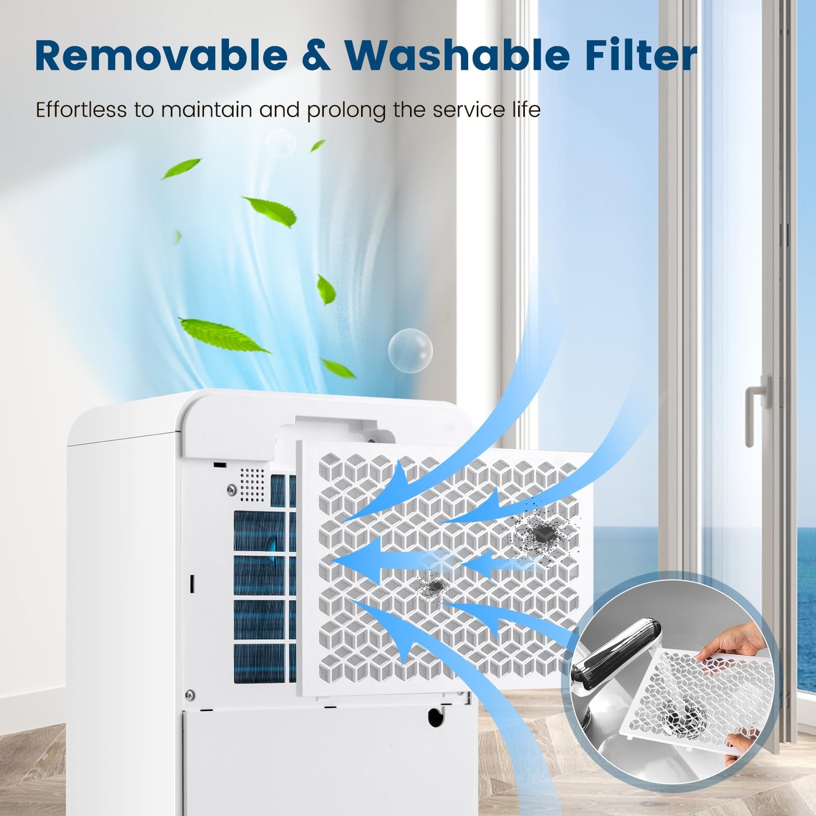 COSTWAY 2500 Sq. Ft Dehumidifier Basement 32 Pints Portable Quiet Sleep Timer Dr