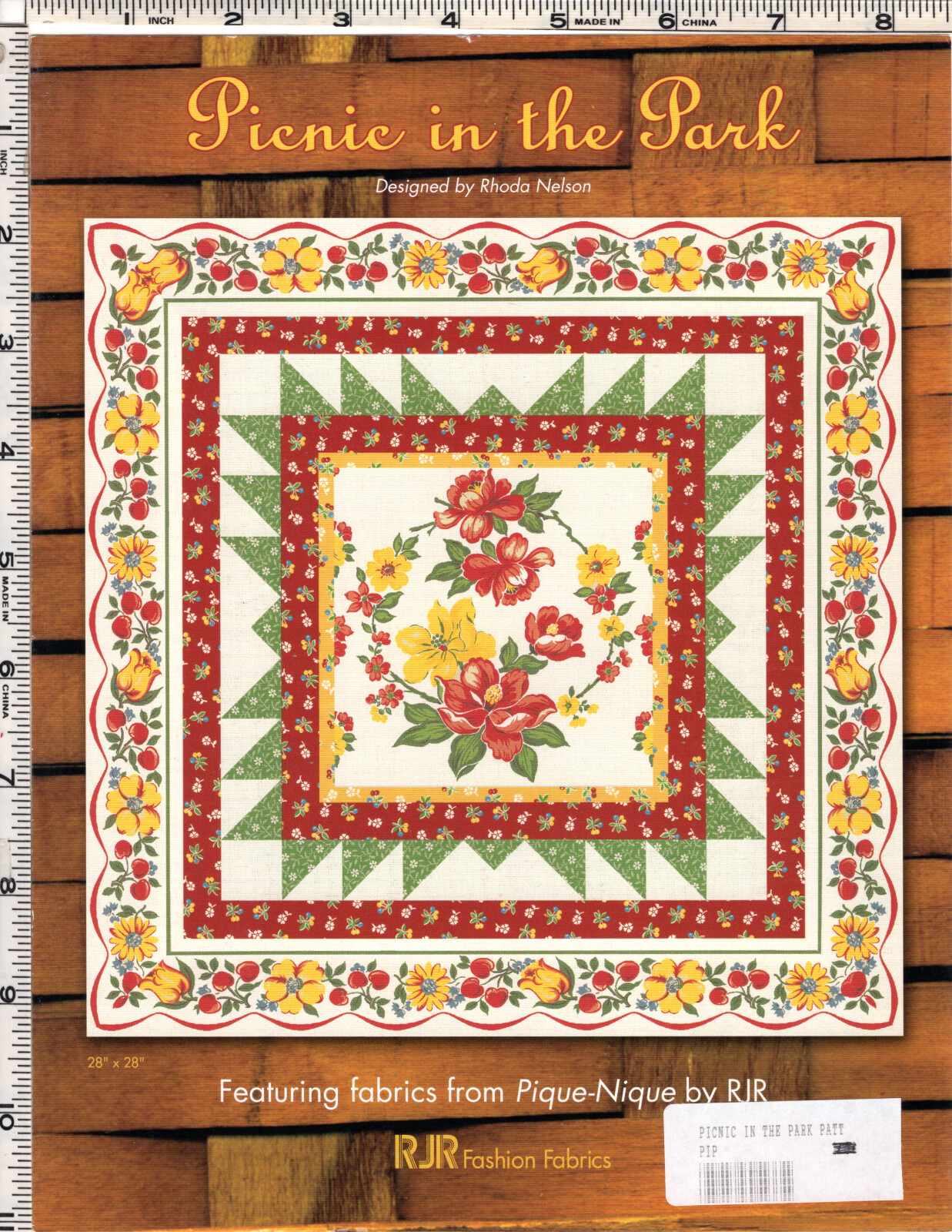 Picnic in the Park ©2002 RJR Fashion Fabrics Quilting Pattern Leaflet 28"x28" +