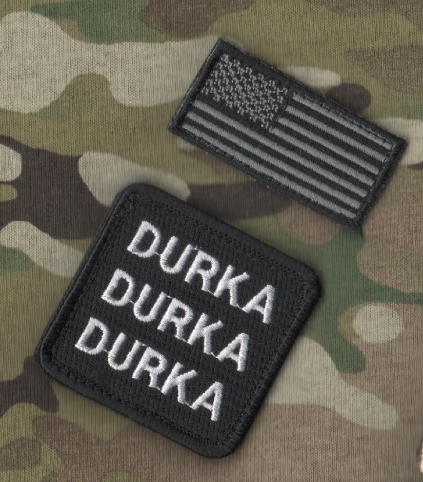SYRIA-IRAQ DAESH WHACKER GREEN BERETS SAS JTF2 vêlkrö 2" 2-TAB: US Flag + DURKA²