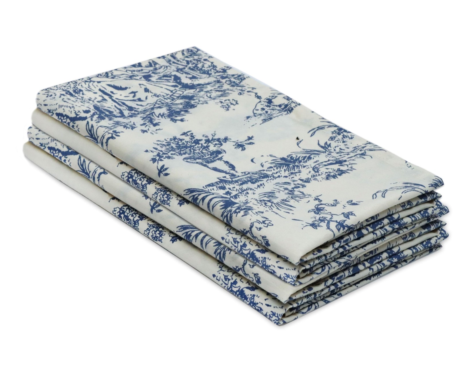 Kitchen Towels - 100 Cotton 4 Pack French Country Toile Dish Towel - Decorati.