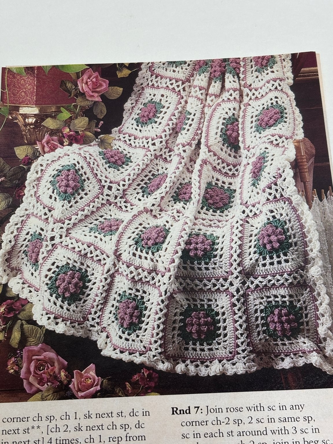 Popcorn Granny Afghan Crochet Pattern Worsted Easy Magazine Pages
