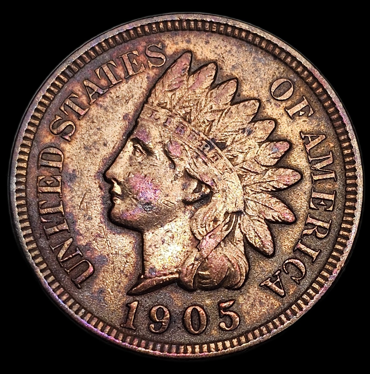1905 INDIAN CENT XF, RB FREE USA SHIPPING