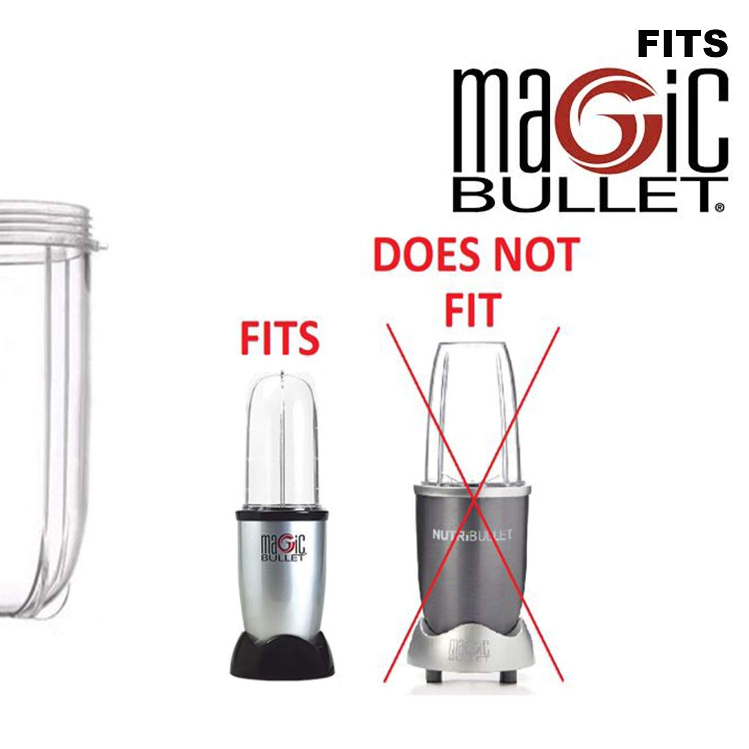16oz Cups 6 Piece Set - 3 Replacement Cups WITH LIDS for Magic Bullet Blender...