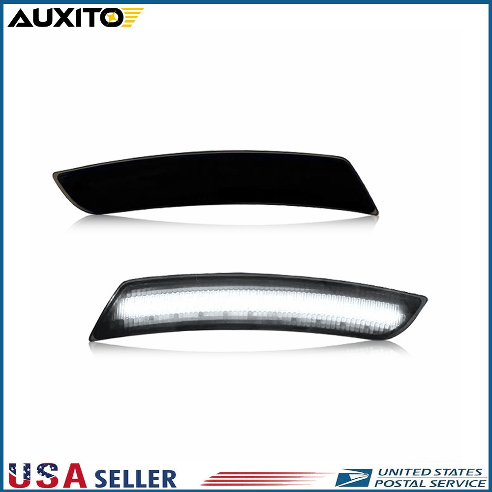 For 2015-2020 Cadillac CTS ATS Smoked Lens White LED Front Side Marker Lights 2X