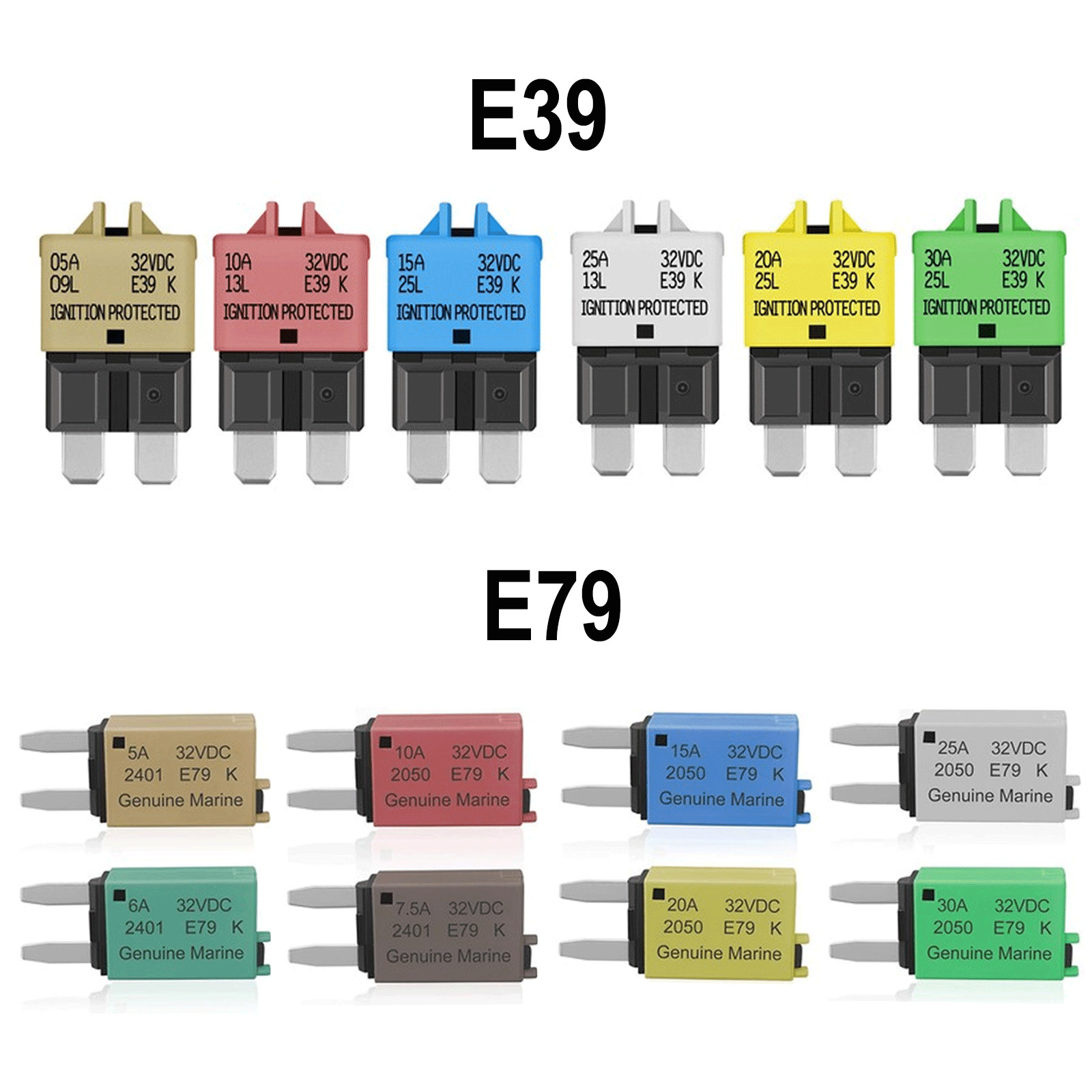 6/8/14PCS DC32V Car Circuit Breaker Blade Fuse Resettable Boat Marine Auto Tool