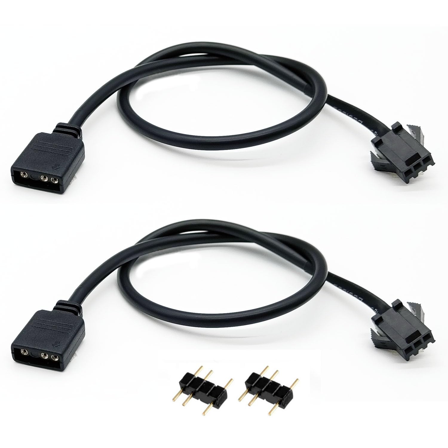 Jstincal 1-to-1 ARGB Extension Cable, 5V 3-Pin Female to JST SM 3Pin Black