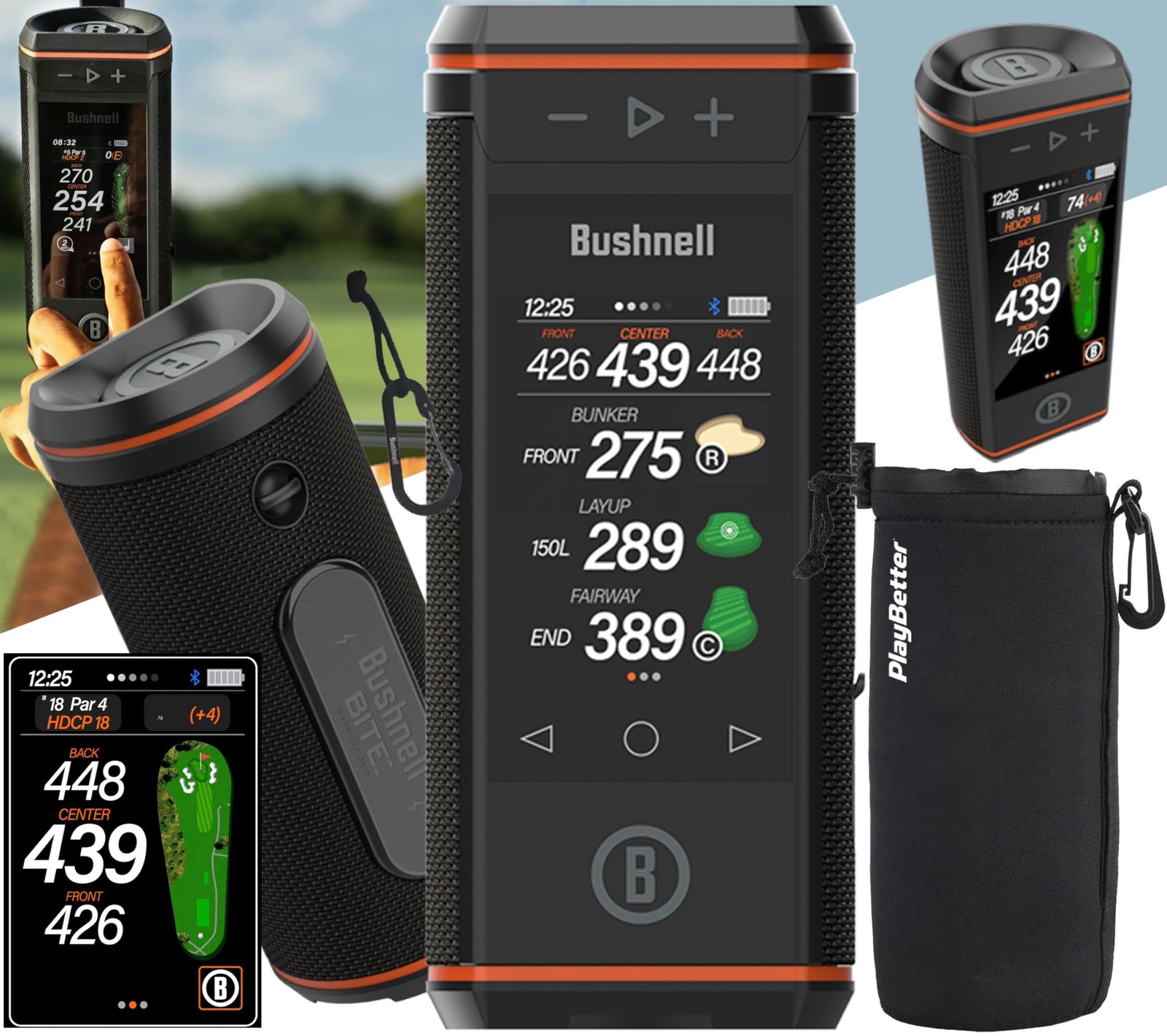 Bushnell Wingman HD Golf GPS Speaker Bundle - 3.5” Color HD Touchscreen, 360 ...